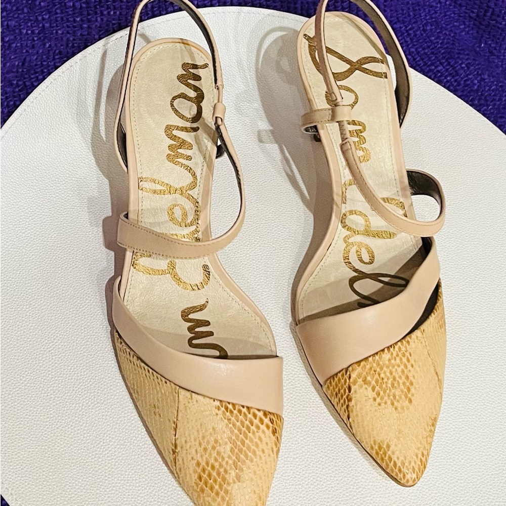 - Sam Edelman two-tone, leather slingback pumps. New with tags. Size 8